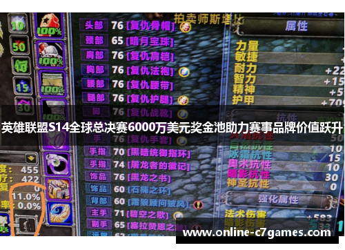 英雄联盟S14全球总决赛6000万美元奖金池助力赛事品牌价值跃升